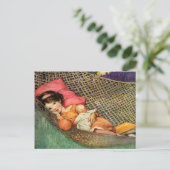 ジェシー・ウィルコックス・スミスによるハンモックの少女 ポストカード (スタンド正面)