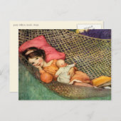 ジェシー・ウィルコックス・スミスによるハンモックの少女 ポストカード (正面/裏面)