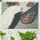 ジェシー・ウィルコックス・スミスによる人形を持つヴィンテージ キッチンタオル (折り畳み)