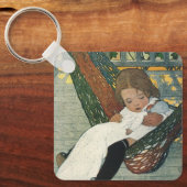 ジェシー・ウィルコックス・スミスによる人形を持つヴィンテージ キーホルダー (正面)