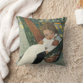 ジェシー・ウィルコックス・スミスによる人形を持つヴィンテージ クッション (ブランケット)