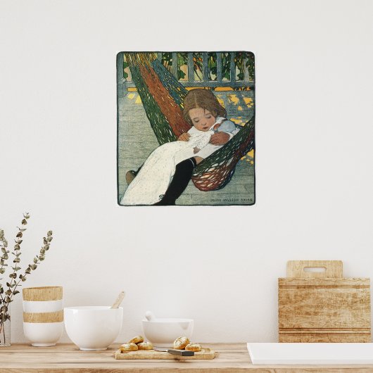 ジェシー・ウィルコックス・スミスによる人形を持つヴィンテージ ポスター (キッチン)