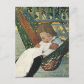 ジェシー・ウィルコックス・スミスによる人形を持つヴィンテージ ポストカード (正面)