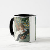 ジェシー・ウィルコックス・スミスによる人形を持つヴィンテージ マグカップ (正面左)