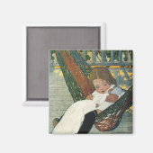 ジェシー・ウィルコックス・スミスによる人形を持つヴィンテージ マグネット (正面/裏面)