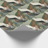 ジェシー・ウィルコックス・スミスによる人形を持つヴィンテージ ラッピングペーパー (角)