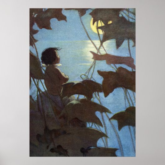 ジェシー・ウィルコックス・スミスによる幅広い黄色の月 ポスター (正面)