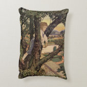 ジェシー・ウィルコックス・スミスによる「木の上から見る景色」 アクセントクッション (裏面(縦))