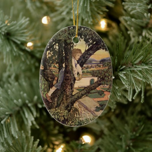 ジェシー・ウィルコックス・スミスによる「木の上から見る景色」 セラミックオーナメント (ツリー)