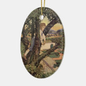ジェシー・ウィルコックス・スミスによる「木の上から見る景色」 セラミックオーナメント (左)