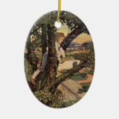 ジェシー・ウィルコックス・スミスによる「木の上から見る景色」 セラミックオーナメント (正面)