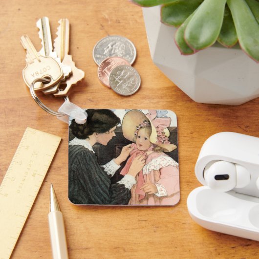 ジェシー・ウィルコックス・スミスのヴィンテージ「母と子」 キーホルダー (デスク)