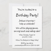 ジェシー・ウィルコックス・スミスの「木の上から見る景色」誕生日 招待状 (裏面)