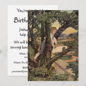 ジェシー・ウィルコックス・スミスの「木の上から見る景色」誕生日 招待状 (正面/裏面)