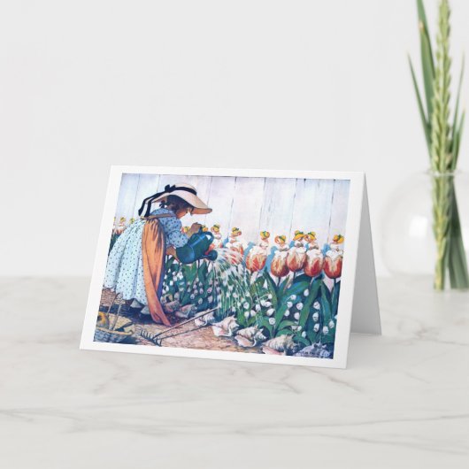 ジェシー・ウィルコックス・スミス・ガール&チューリップ カード (正面)