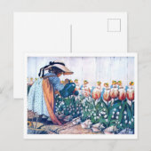 ジェシー・ウィルコックス・スミス・ガール&チューリップ ポストカード (正面/裏面)