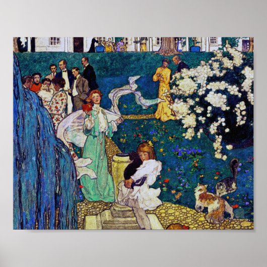 ジェシー・ウィルコックス・スミス、猫と庭のパーティー ポスター (正面)