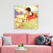 ジェシー・ウィルコック・スミス著「ハイディと彼女のヤギたち」 キャンバスプリント (インサイチュ (リビング))