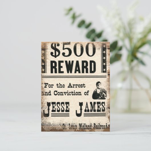 ジェシー・ジェームズの懸賞金 ポストカード (スタンド正面)
