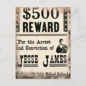 ジェシー・ジェームズの懸賞金 ポストカード (正面)
