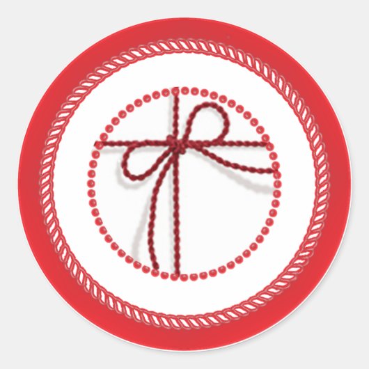 ジェシー・ツリー緋色スレッドステッカー ラウンドシール (正面)