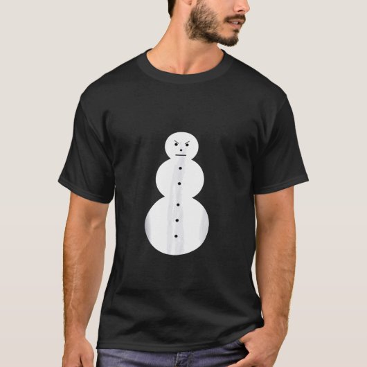ジェジー雪だるまシャツおもしろい-怒雪だるまタンクトップ Tシャツ (正面)