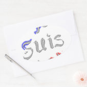 ジェススパリIラブパリ文字アートプリント 楕円形シール (封筒)