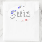 ジェススパリIラブパリ文字アートプリント 楕円形シール (バッグ)