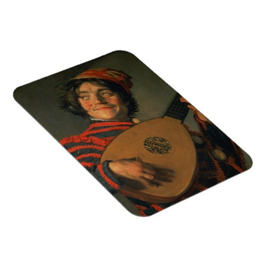 ジェスターとリュートのポートレート(キャンバス上の油) マグネット (右側)