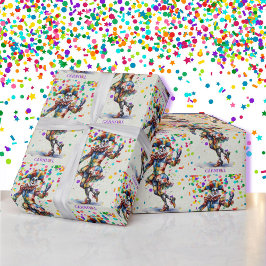 ジェスターアド文字カーニバルまたはマルディグラ ラッピングペーパー