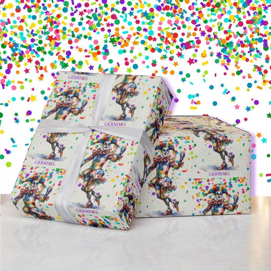 ジェスターアド文字カーニバルまたはマルディグラ ラッピングペーパー