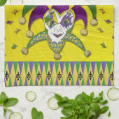 ジェスターマスクマルディグラスハーレキンキッチンタオル キッチンタオル (折り畳み)