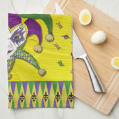 ジェスターマスクマルディグラスハーレキンキッチンタオル キッチンタオル (四つ折り)