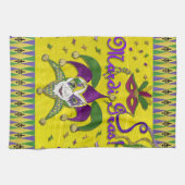 ジェスターマスクマルディグラスハーレキンキッチンタオル キッチンタオル (横)