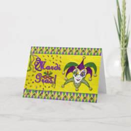 ジェスターマスクマルディグラスハーレキン カード