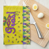 ジェスターマスクマルディグラスハーレキン キッチンタオル (四つ折り)