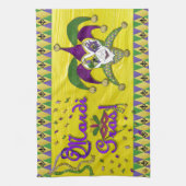 ジェスターマスクマルディグラスハーレキン キッチンタオル (縦)