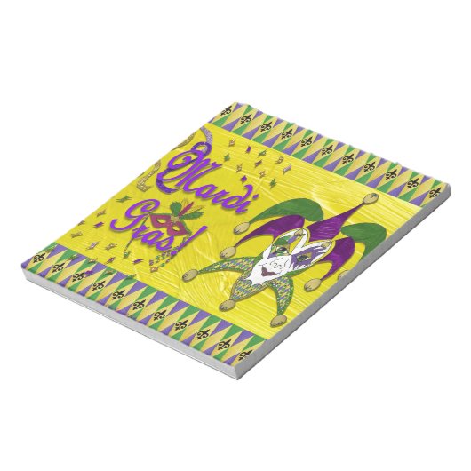 ジェスターマスクマルディグラスハーレキン ノートパッド (回転)