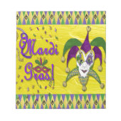 ジェスターマスクマルディグラスハーレキン ノートパッド (正面)