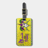 ジェスターマスクマルディグラスハーレキン ラゲッジタグ (正面縦)