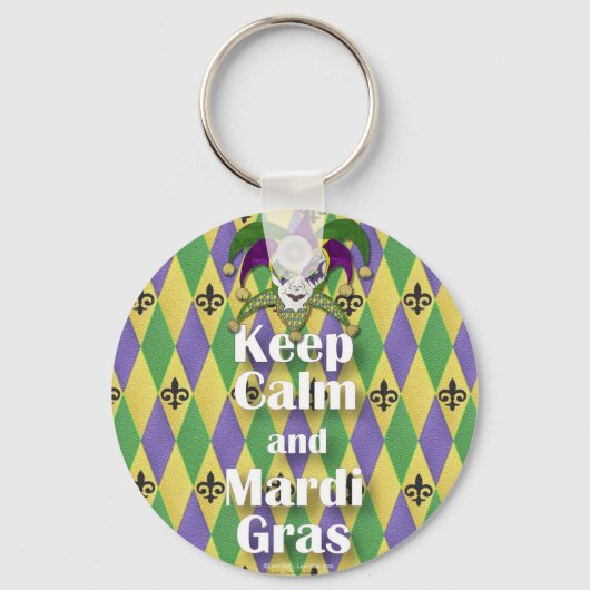 ジェスター保マスクCalm and Mardi Gras キーホルダー (正面)