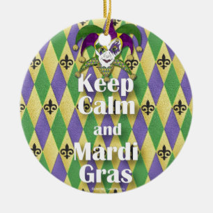 ジェスター保マスクCalm and Mardi Gras セラミックオーナメント