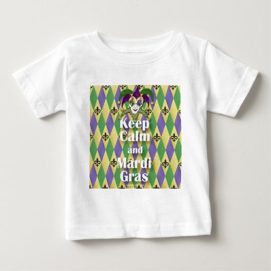 ジェスター保マスクCalm and Mardi Gras ベビーTシャツ (正面)