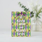 ジェスター保マスクCalm and Mardi Gras ポストカード (スタンド正面)