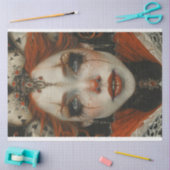 ジェスター・ハーレクイン仮装の女性デコパージュ 薄葉紙 (クラフト)