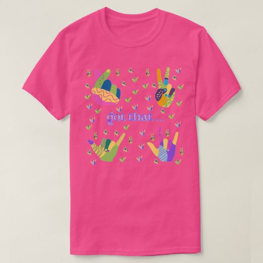 ジェスチャーアンプの手話言語のコレクション Tシャツ (デザイン正面)