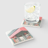 ジェスティンのキッチンチャールストンSC。大理石コースター ストーンコースター (横)