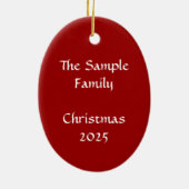 ジェスパーソナライズされたターのクリスマスオーナメント付きサンタ セラミックオーナメント (裏面)