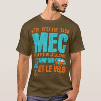ジェスユンメッシンプルクjaime le camping et le motos tシャツ