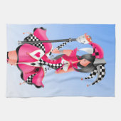 ジェス予測できなター&パペットキングピンクティータオル キッチンタオル (横)